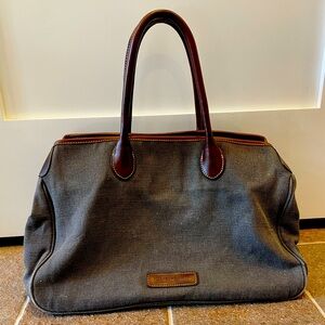Dooney and Bourke canvas and leather satchel